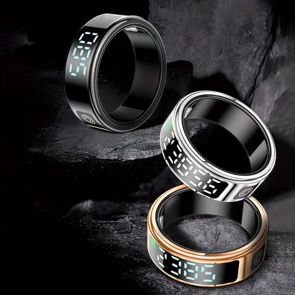 Stainless Steel Smart Ring | Fitness Monitor USB Charging Gift