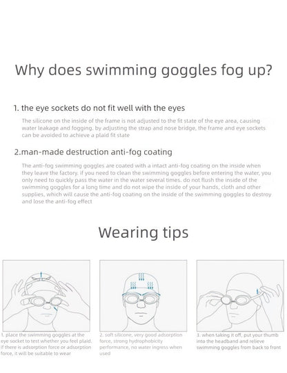 Anti-Fog Swimming Goggles Set – UV Protection, Earplugs & Nose Clip