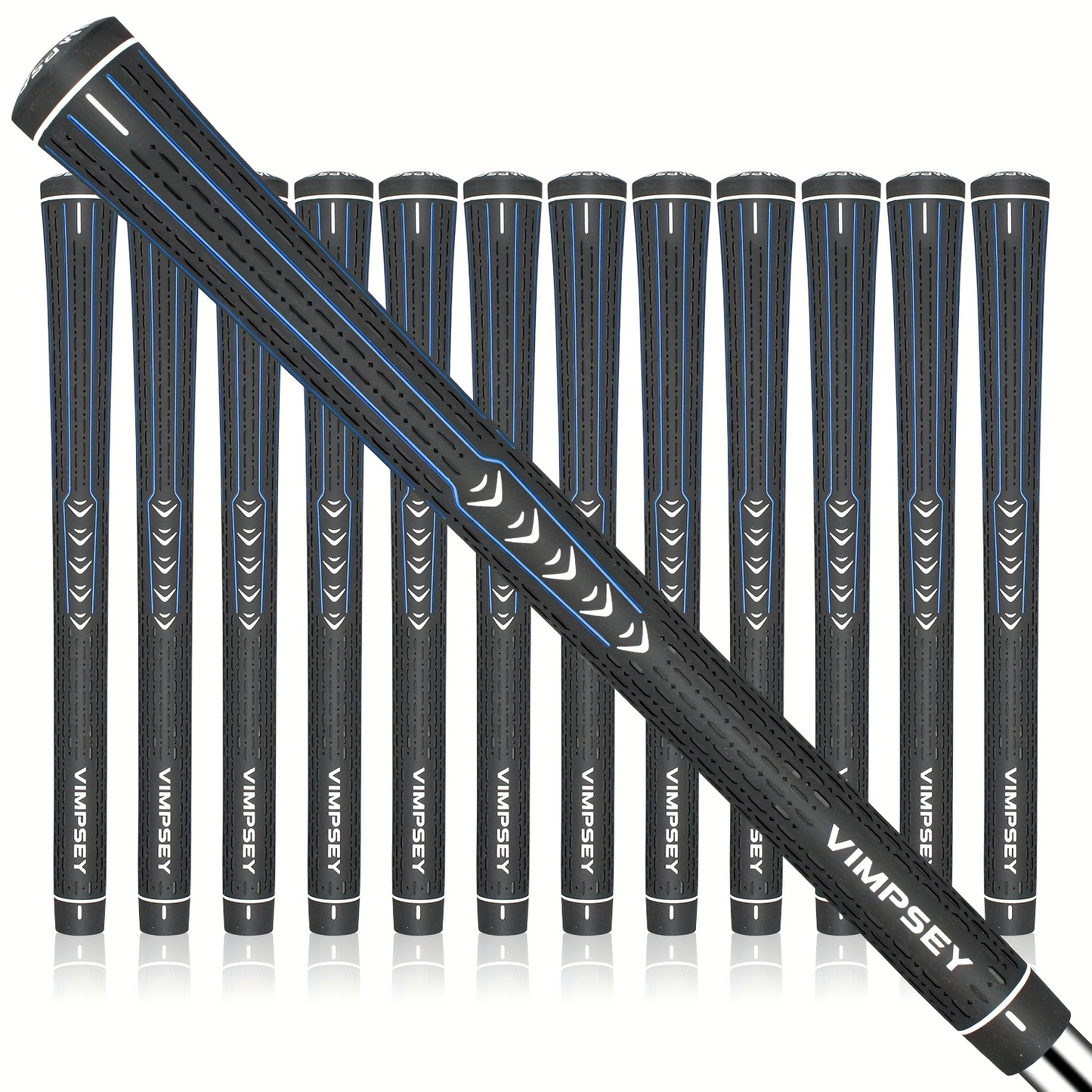 13-Piece Golf Grip Set Standard & Midsize - Rubber Non-Slip Golf Club Grips for Men Women, All Weather Control, Available in White Blue Red Silver | Replacement Golf Grips for Irons Drivers Putters
