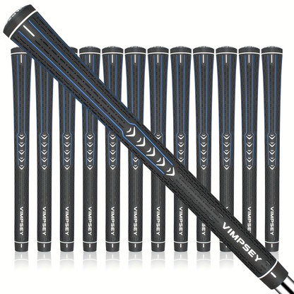 13-Piece Golf Grip Set Standard & Midsize - Rubber Non-Slip Golf Club Grips for Men Women, All Weather Control, Available in White Blue Red Silver | Replacement Golf Grips for Irons Drivers Putters