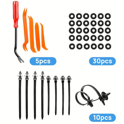 Car Body Clips Fasteners Assortment Kit 735/740pcs - 23 Sizes Nylon Bumper Fender Rivets with Zip Ties & Fastener Remover Tool