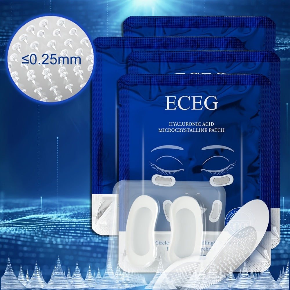 Anti-Aging Microneedle Eye Patches Hyaluronic Acid Dissolving Under Eye Mask for Dark Circles Wrinkles Puffiness Deep Hydrating Moisturizing Skin Care Treatment Set 3 Boxes