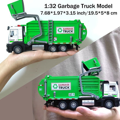 Garbage Truck Toy with 4 Trash Bins Lights & Sound – Recycling Sorting Sanitation Truck with Lifting Dumping Action Educational Vehicle Toy for Kids Ages 3-8 Birthday Gift Boys Girls