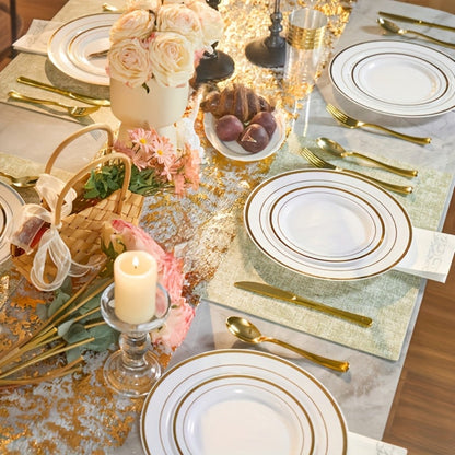 Disposable Dinnerware Set 350pcs for 100 Guests Party Plates Cups Silverware Napkins Wedding
