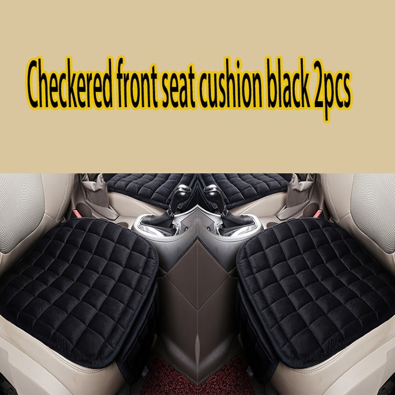 1/2/3pcs Plush Plaid Thickened Heat-Insulating Car Seat Cushions, Car Seat Front And Rear Seat Protection Pads, Non-Slip Protection Pads, Universal Car Interior, Suitable for Various Models of Breathable Car Seat Cushions