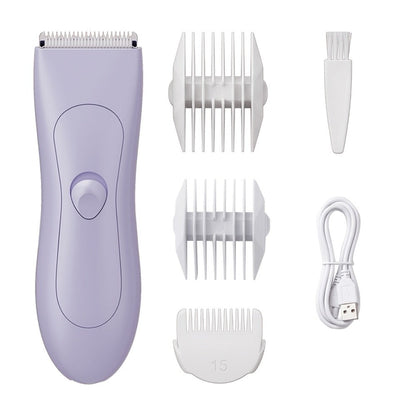 Waterproof Body Hair Trimmer for Men IPX6 Electric Groomer Replaceable Ceramic Blade - Full Body Manscaping Chest Groin Underarm Back Hair Shaver Wet Dry Black Purple Gift