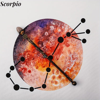 Zodiac Crystal Magic Wand with Gift Box – Handmade Astrology Wand All 12 Signs Aries Taurus Gemini Cancer Leo Virgo Libra Scorpio Sagittarius Capricorn Aquarius Pisces Cosplay Party Decor Birthday Gift
