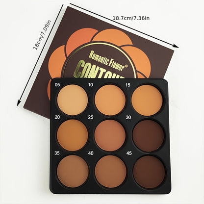 9 Color Contour Palette Matte Waterproof Full Coverage Concealer Eyeshadow Foundation Primer Oil Control 3D Face Sculpting Natural Makeup Kit for Women All Skin Types