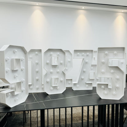 Giant LED Number Light 28.7 Inch Warm White – Illuminated Number Balloon Frame for Birthday Anniversary Graduation Party, PS Foam Board Digit Stand Photo Backdrop Decoration