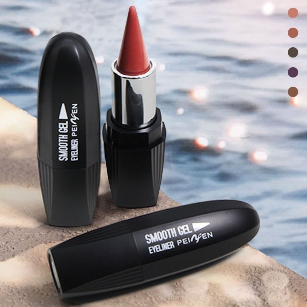 Waterproof Eyeliner Set 6 Colors Smudge-Proof Transfer-Proof Cream Liner Kit - Long-Lasting All-Day Wear for Eyes & Lips, Black Brown Reddish Brown Shades, Daily Party Makeup Gift for Women