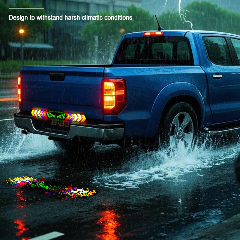 24-inch Devil Eye LED Truck Tailgate Lights, Red Sequential Rotating LED Light，RGB Flashing LED Truck Light Bar for Heavy Duty Trucks/Vans/RVs