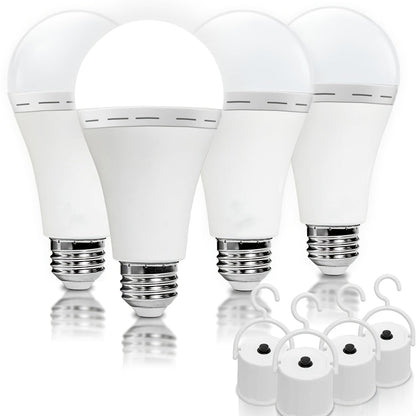 Emergency Light Bulb for Power Outages, Self-Charging Battery Backup LED Bulb 1200mAh 60 Watt Equivalent, Stays On During Blackout, E26 Base Rechargeable Backup Bulb for Home Safety Daily Use