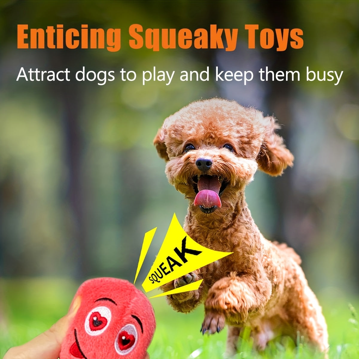 Squeaky Dog Toys 6 Pack Soft Stuffed Plush Balls with Squeakers for Puppies & Small Dogs - Interactive Fetch & Chew Play Toy Set, Multicolored Puppy Toy Bundle