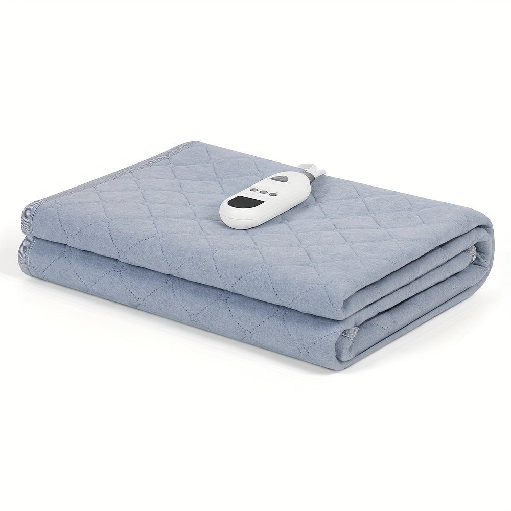 Extra Large Electric Heating Pad 63"x31.5" with Remote Control - 9 Adjustable Heat Levels, 4 Timer Settings, Quick Heating, Machine Washable, for Bed Massage Table Camping Sleeping Bag, Gray & Brown