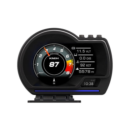Car HUD Head-Up Display – OBD2 & GPS Dual System Digital Speedometer, Speed / Water Temp / Voltage / RPM Display, Universal Heads-Up Display for Most Vehicles