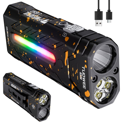 High Lumen Flashlight 5000 Lumen Ultra Bright | High-Capacity Battery Long Runtime USB Rechargeable | Lock Function Camping Night Fishing Outdoor Work Gift for Men