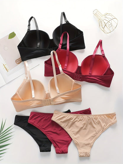 Men’s 3-Pack Women's Lingerie Set - Breathable Daily Comfort