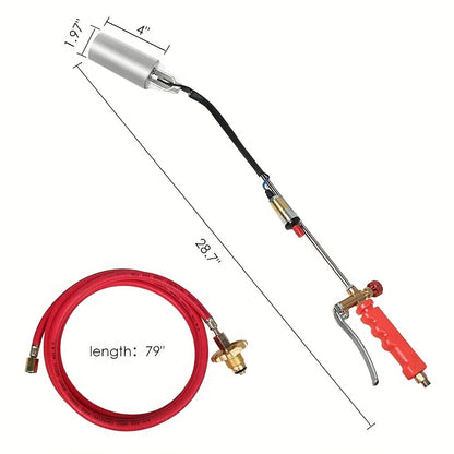 Propane Torch Weed Burner and Ice Snow Melter 79-Inch Hose Adjustable Flame Control Outdoor Flame Thrower for Garden Weed Killing Driveway Ice Melting Red Black