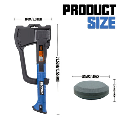 Camping Hatchet 15 Inch Splitting Axe 45 Carbon Steel with Nylon Rubber Non-Slip Handle – Teflon Blade, Blade Cover & Optional Whetstone Set for Wood Chopping, Tree Cutting, Hiking Backpacking Outdoor
