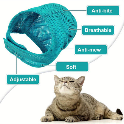 Cat Grooming Kit 5-Piece Set – Adjustable Bathing Bag, Nail Clippers, Flea Comb, Massage Brush & Grooming Net | Complete Cat Care Tools for All Breeds & Ages | Ideal Gift for Cat Owners