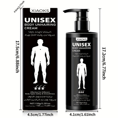 Hair Removal Cream Sensitive Skin 5 Minute Gentle Depilatory Gel 150g - Body Chest Back Private Parts Hair Removal for Men and Women Painless Smooth Unisex Safe Formula