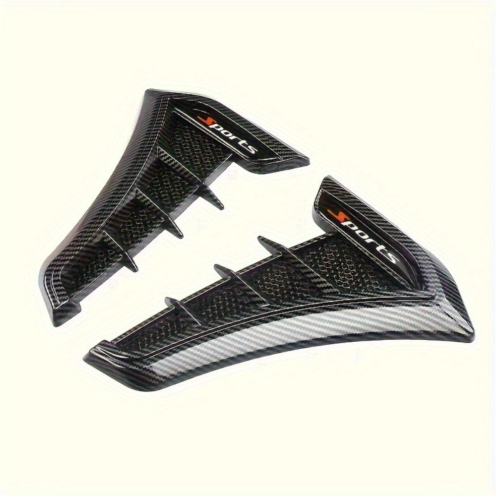 Car Shark Gill Fender Vents - Matte Black TPU Self-Adhesive Side Vent Stickers, Anti-Collision Exterior Styling Decoration for Sedans, Trucks & SUVs, Aggressive Sport Look Upgrade (2-Piece Set)