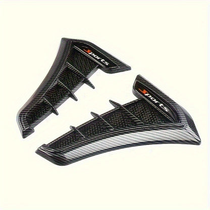 Car Shark Gill Fender Vents - Matte Black TPU Self-Adhesive Side Vent Stickers, Anti-Collision Exterior Styling Decoration for Sedans, Trucks & SUVs, Aggressive Sport Look Upgrade (2-Piece Set)