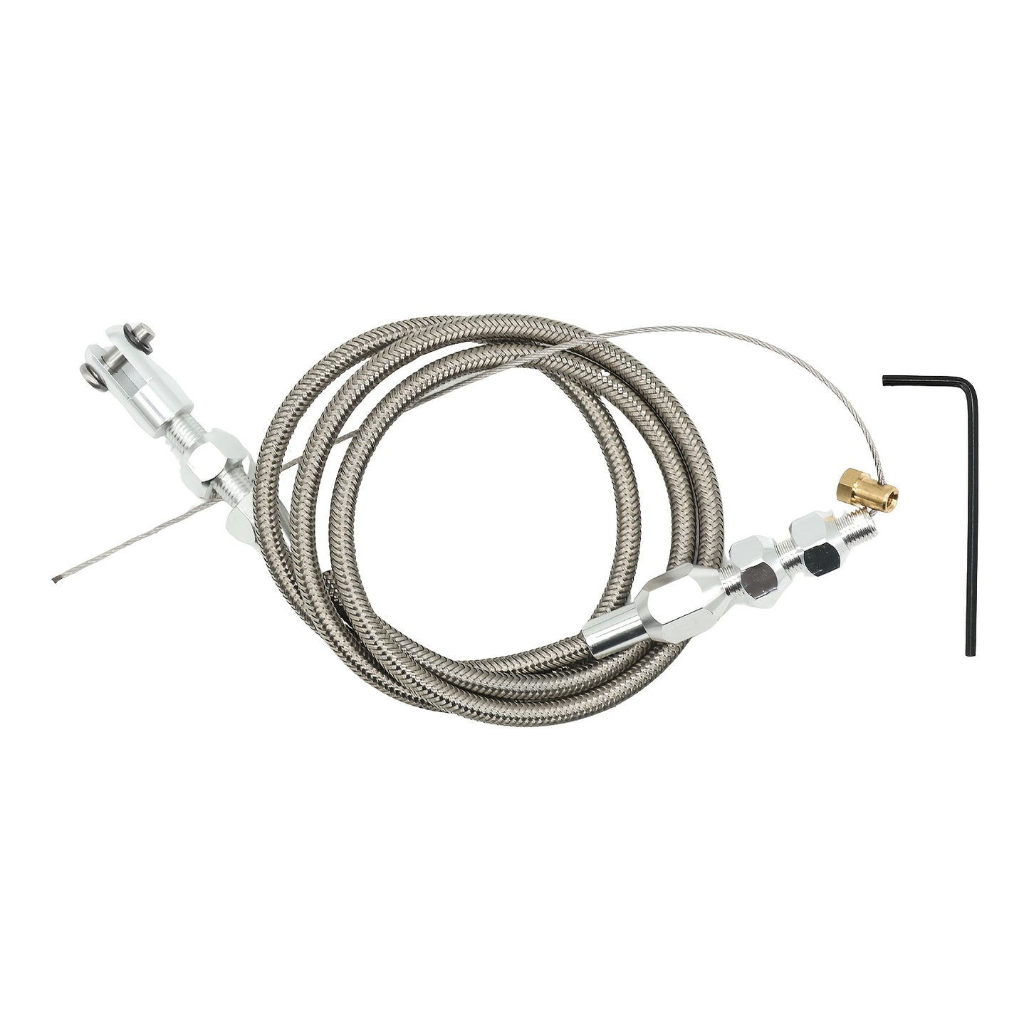 Throttle Cable Stainless Steel 24 Inch – Universal U-Cut-to-Fit Carburetor Throttle Cable for Ford Mustang 302 5.0L, GM & Most Carbureted Vehicles