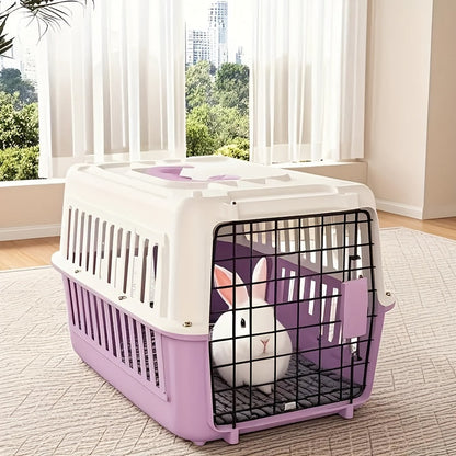 Airline Approved Pet Carrier - IATA & FAA Certified Dog Cat Travel Crate, Breathable Portable Pet Carrier Box with Buckle Closure & Easy Assembly for Airplane Cabin Transport, 3 Colors 2 Sizes