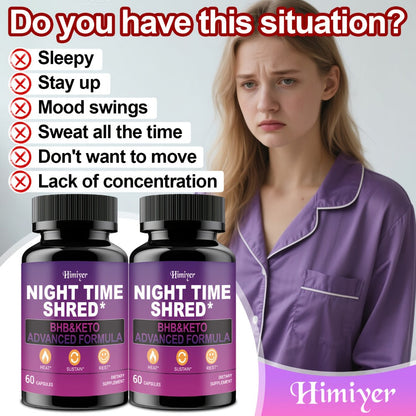 Night Time Fat Burner for Women — Shred Mask Capsules with Caffeine, Goji Berries & Dandelion Root | Overnight Metabolism, Sleep Support & Antioxidant Defense | Women's Weight Loss Supplement | 1 or 3 Pack