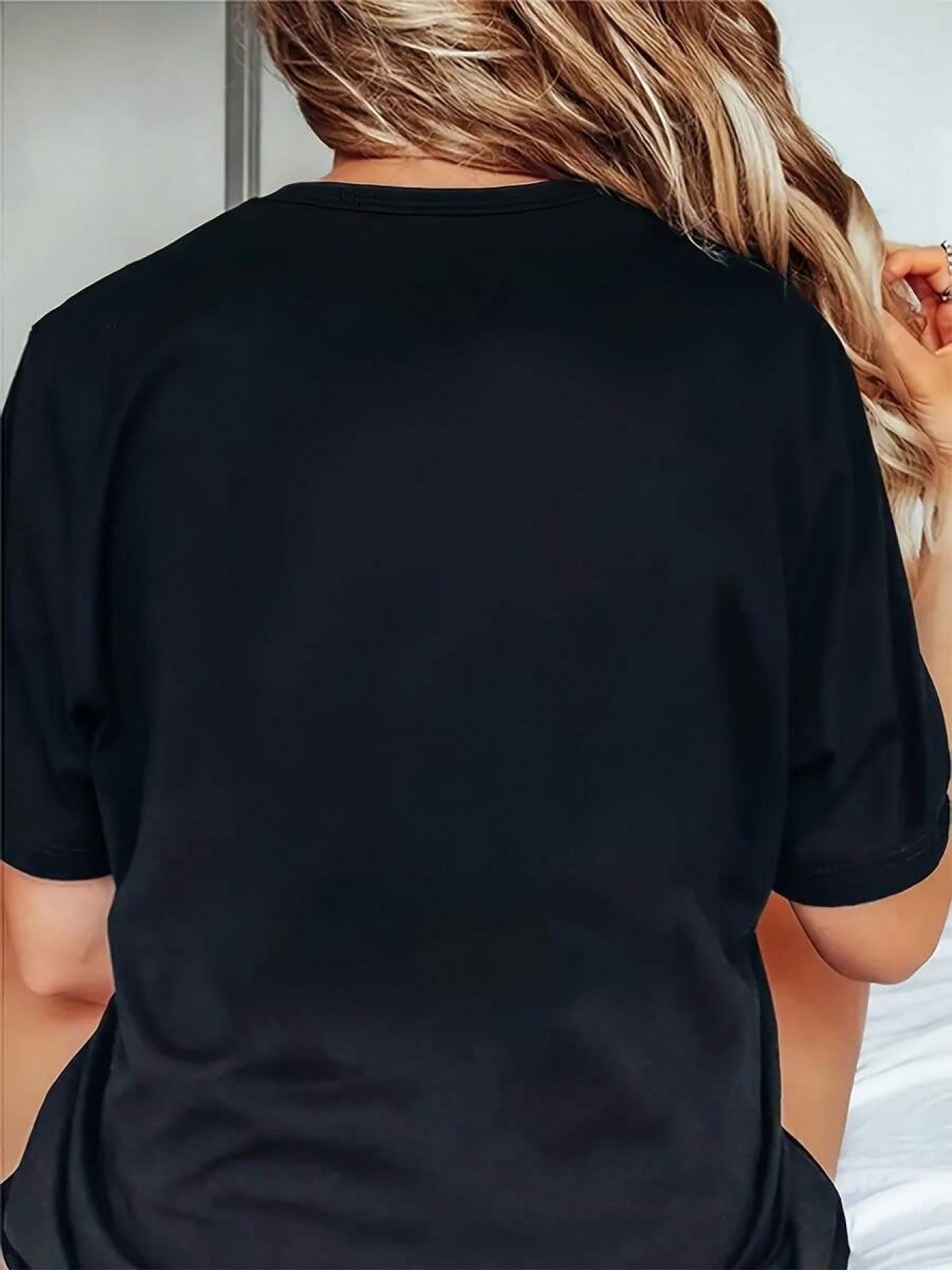 Women's Textured Blouse - Crew Neck Short Sleeve
