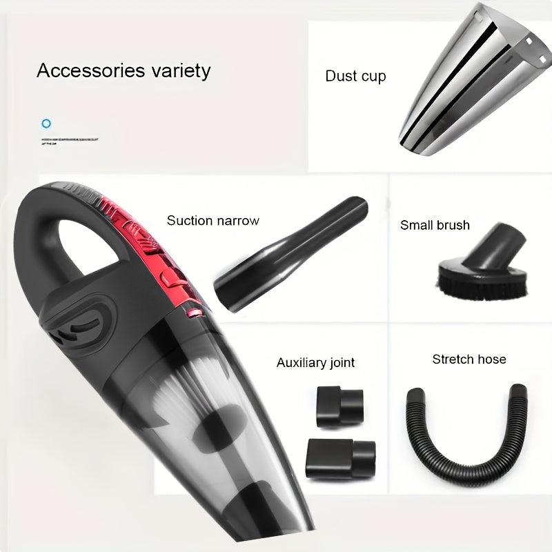 Car Vacuum Cleaner, Handheld Vacuum Cleaner with 4200PA Super Strong Suction, 1800Mah Large Capacity, Low Noise, with Five Matching Additions for Car Interior Care, Home And Pet Cleaning, Car Additions for Women Pink Girly Car Stuff Gift