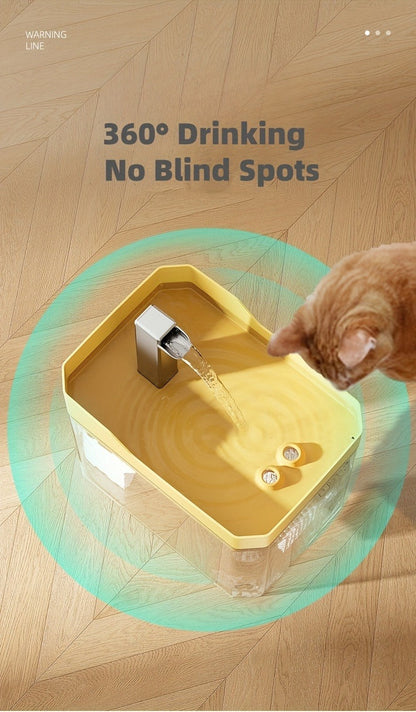 Pet Water Fountain Automatic 4-Stage Filtration – Ultra-Quiet USB Powered Circulating Fresh Water Dispenser with Visible Water Level Window, No Battery Needed, for Cats & Dogs | Home & Travel