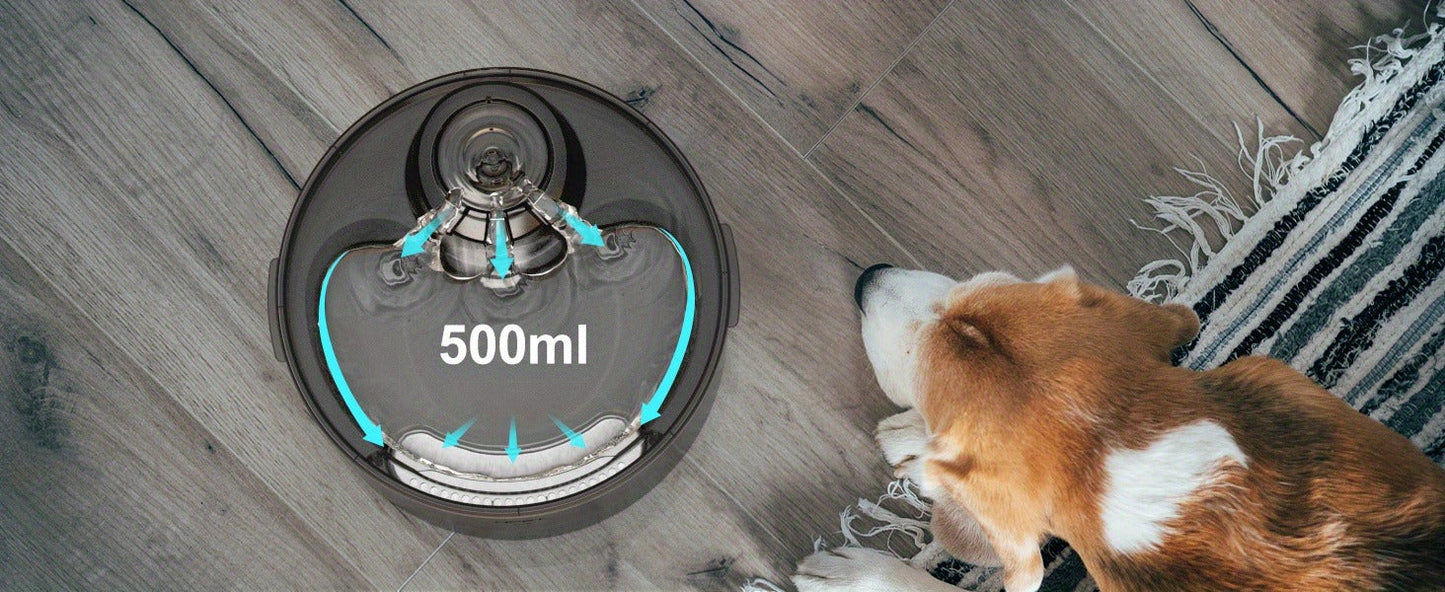 Dog Water Fountain 2 Gallon NPET DF30 - Automatic Pet Water Dispenser Triple Filtration with Splatter Guard & Cleaning Kit for Large Dogs & Multiple Pets 1.3Gal or 2Gal Options
