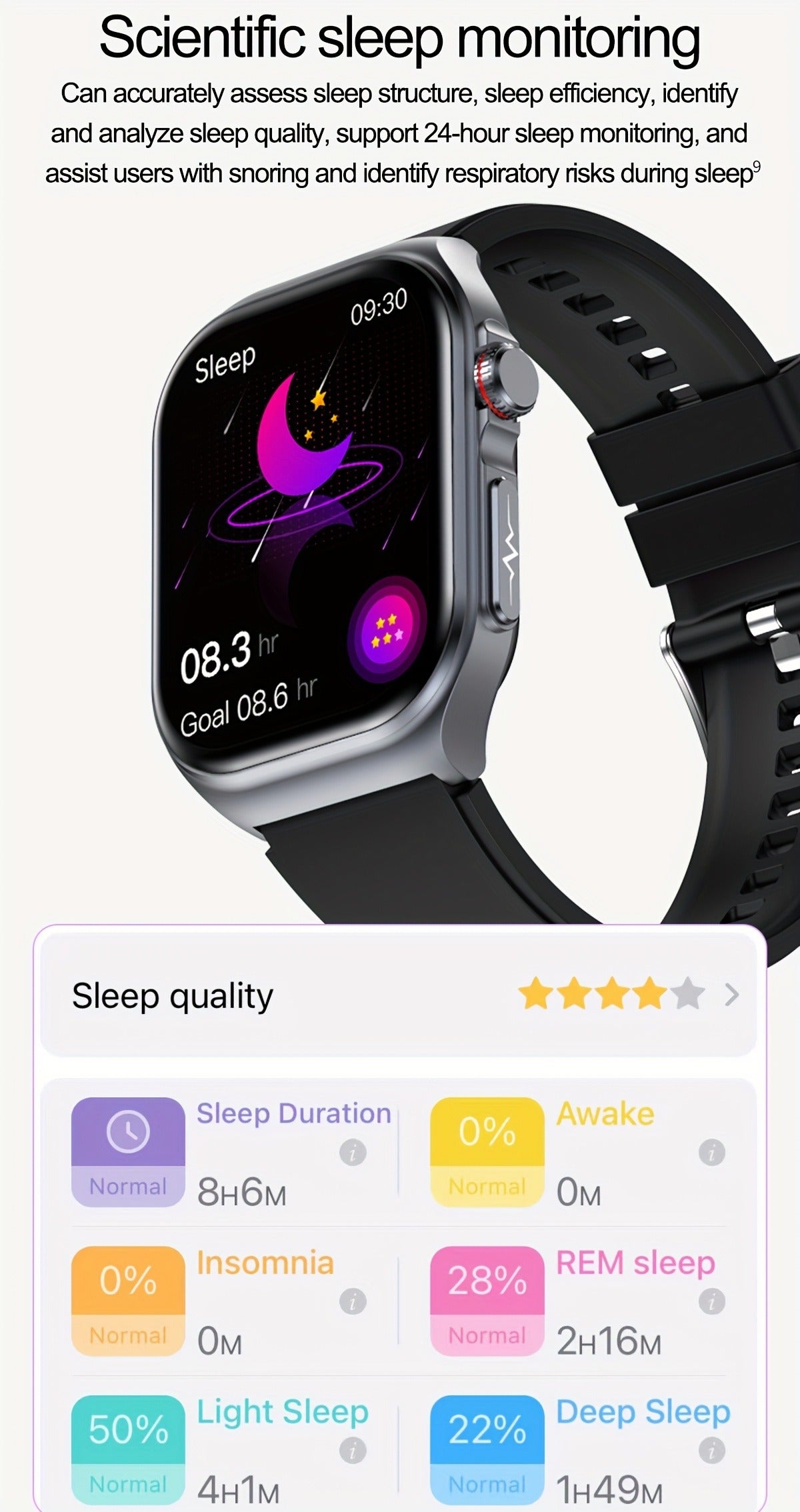 AMOLED Smartwatch 2.04" Display, Bluetooth 5.3 Calling, NFC, 530mAh Battery, Multi-Sport Modes, Voice Assistant, SOS, Menstrual & Weather Forecast, Magnetic Charging, Compatible with iOS & Android, Unisex Gift for Men & Women