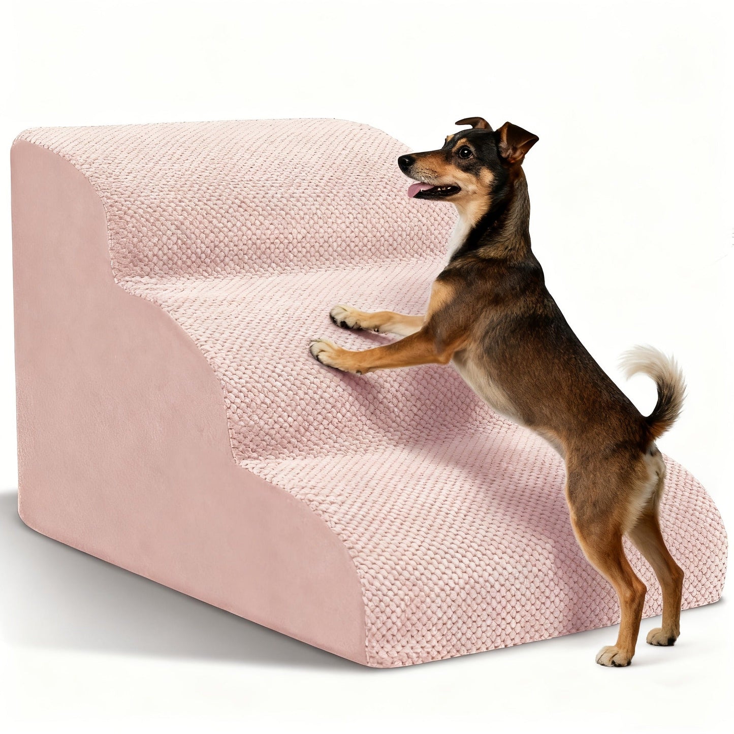 Dog Stairs for High Beds & Sofa - Extra Wide Foam Pet Steps with Non-Slip Bottom, Soft Cushioned Dog Ramp for Couch, Ideal for Small Dogs, Senior & Injured Pets, 2/3/4 Steps, 6 Colors