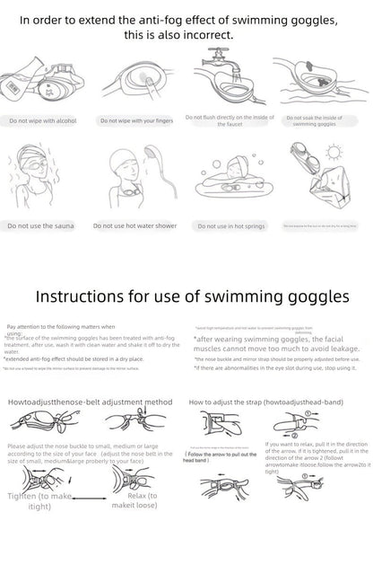 Anti-Fog Swimming Goggles Set – UV Protection, Earplugs & Nose Clip