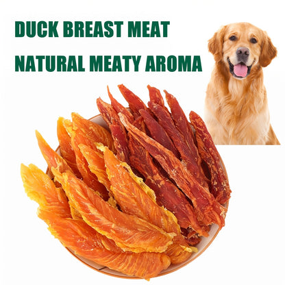 Cat & Dog Treats Chicken Jerky & Duck Jerky Combo – High Protein Grain Free Training Rewards, Dental Chews, Healthy Snacks for Puppies Kittens Adult Dogs Cats, Natural Pet Nutrition