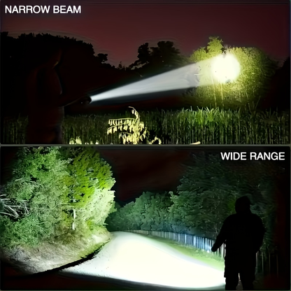 High Lumen Tactical Flashlight 2-Pack – COB Side Light, USB Fast Charging, Zoomable, Multiple Modes for Camping, Cycling, Fishing, Emergency & Outdoor Exploration