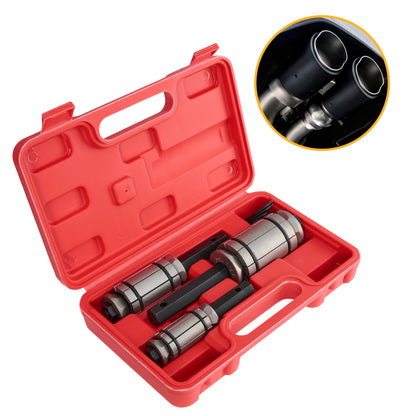 3pcs Exhaust Pipe Expander Set Heavy-Duty Pipe Repair Tool Forged Carbon Steel Non-Slip Grip Fit for Muffler/Exhaust System Repair Mechanic-Approved, Best Gift for Man