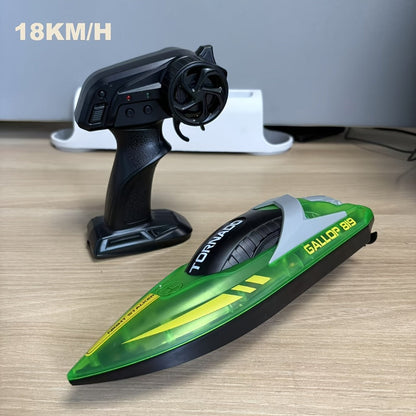 Remote Control Speedboat 25KM/H with Auto Flip Reset Night Light & Low Battery Alert – High Speed RC Boat for Pool Lake Kids Adults Birthday Christmas Gift Yellow Blue Green