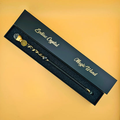Zodiac Crystal Magic Wand with Gift Box – Handmade Astrology Wand All 12 Signs Aries Taurus Gemini Cancer Leo Virgo Libra Scorpio Sagittarius Capricorn Aquarius Pisces Cosplay Party Decor Birthday Gift