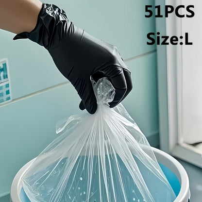 Disposable Nitrile Gloves Black – Powder Free, Latex Free Protective Gloves for Household Cleaning, Pet Bathing, Tattoo, Hair Coloring & Professional Use (S/M/L/XL)