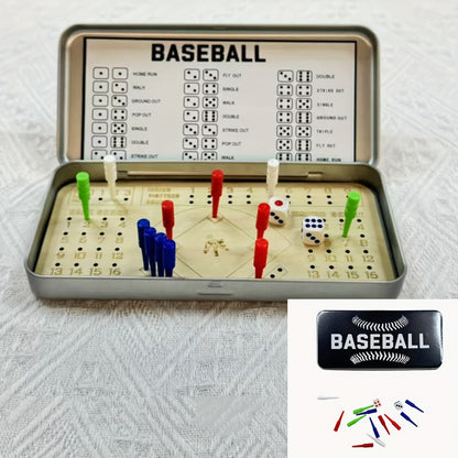 Sports Travel Board Game Set – Portable Wooden Baseball Softball Football Finger Dice Tabletop Game for Family Game Night, Parties & Kids Adults