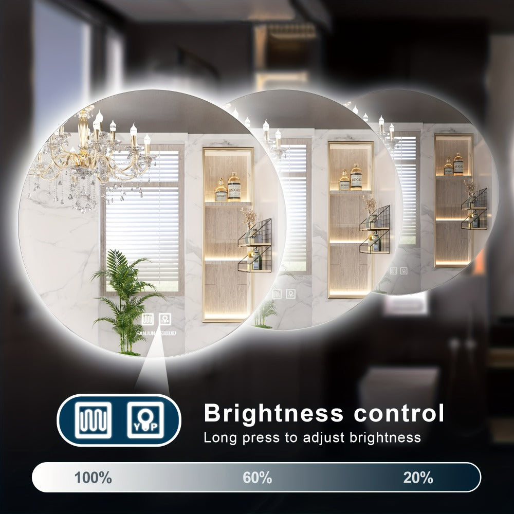 23.6-Inch Wall-Mounted LED Bathroom Vanity Mirror with Lighted Mirror detail image