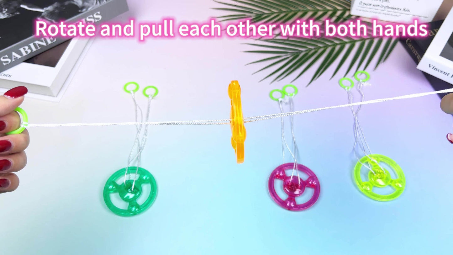 Light Up Flywheel Spinner Toys 30 Pack – Pull String Glow in the Dark Party Favors for Kids, Flashing Spin Top Bulk Set for Birthday Goodie Bags, Halloween Christmas Gifts