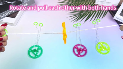 Light Up Flywheel Spinner Toys 30 Pack – Pull String Glow in the Dark Party Favors for Kids, Flashing Spin Top Bulk Set for Birthday Goodie Bags, Halloween Christmas Gifts
