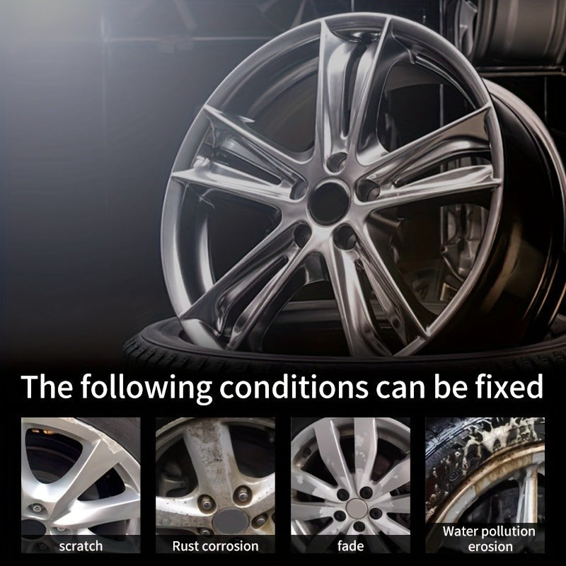 Automobile wheel hub scratch reconditioning paste, tire hub scratch paint repair paste - black and white Silvery aluminum alloy wheel hub chrome plating repair