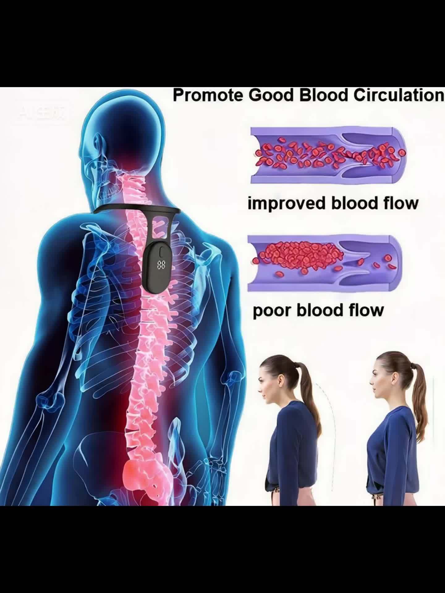 Posture Corrector for Neck & Back Support – Cervical Spine Alignment Reminder Device for Office Workers, Desk Jobs & Long Screen Time, Lightweight & Adjustable Posture Shaping Tool