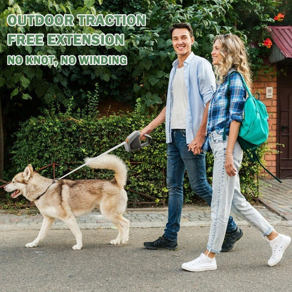 Retractable Dog Leash for Large Dogs – 16ft Heavy Duty Nylon, 110 lbs Capacity, One-Hand Brake & Pause Lock for Walking & Training